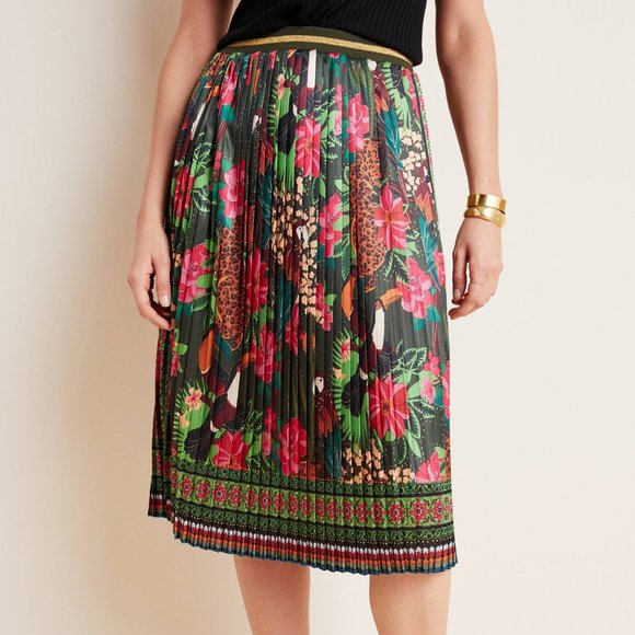 Anthropologie Dresses & Skirts - HTF Anthro Farm Rio Bosque Pleated Midi Skirt